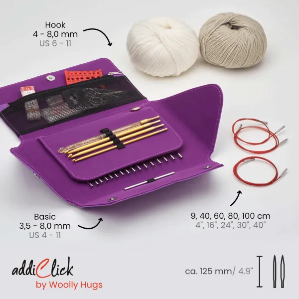 товар Набор круговых латунных спиц со сменными лесками addiClick by Woolly Hugs. Арт 680-2/000 Германия 