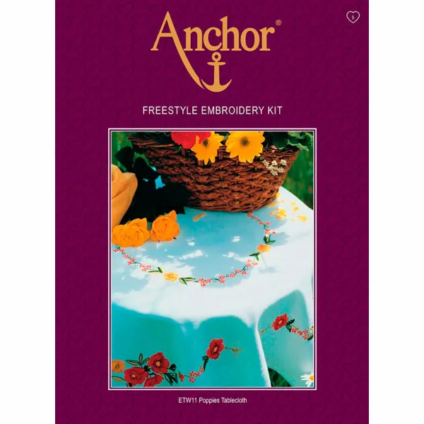 товар Набор для вышивания Anchor: скатерть "Poppies Tablecloth" 80*80см, MEZ Венгрия, ETW11 