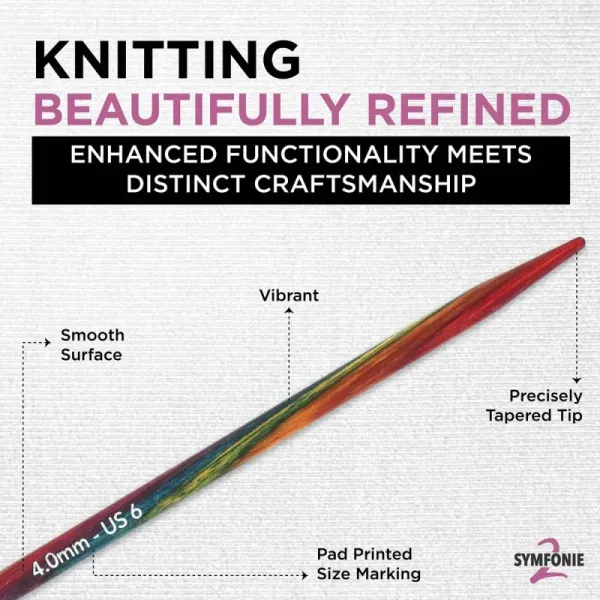 товар Спицы чулочные "Symfonie 2" ламинированная береза, многоцветный, KnitPro, 550 