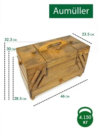 товар Шкатулка для рукоделия, бук, 4 этажа, коричневый, 31/208/2 Германия 