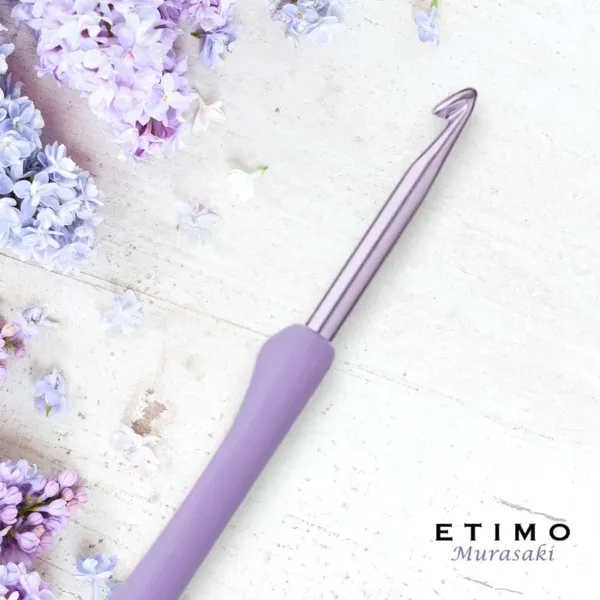 товар Крючок для вязания с ручкой "ETIMO Murasaki" 6мм, алюминий/пластик, фиолетовый, Tulip, TEM-100e Япония 
