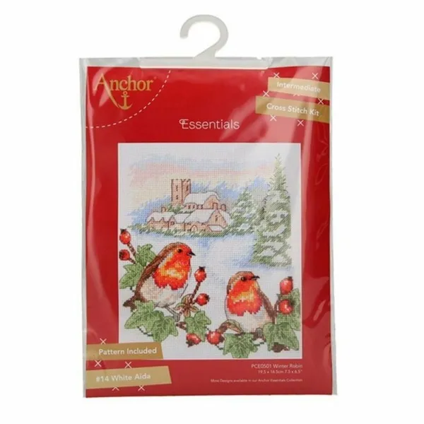 товар Набор для вышивания Anchor "Winter Robin" 19,5*16,5см, MEZ Венгрия, PCE0501 