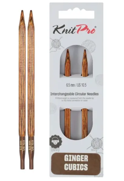 товар Спицы съемные "Ginger Cubics" ламинированная береза, коричневый, KnitPro, 430 