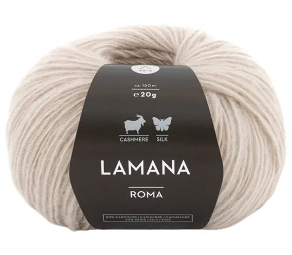 товар /Рома/ пряжа Lamana (80% кашемир, 20% шелк), 5*20г/160м (03, seidengrau, Roma 