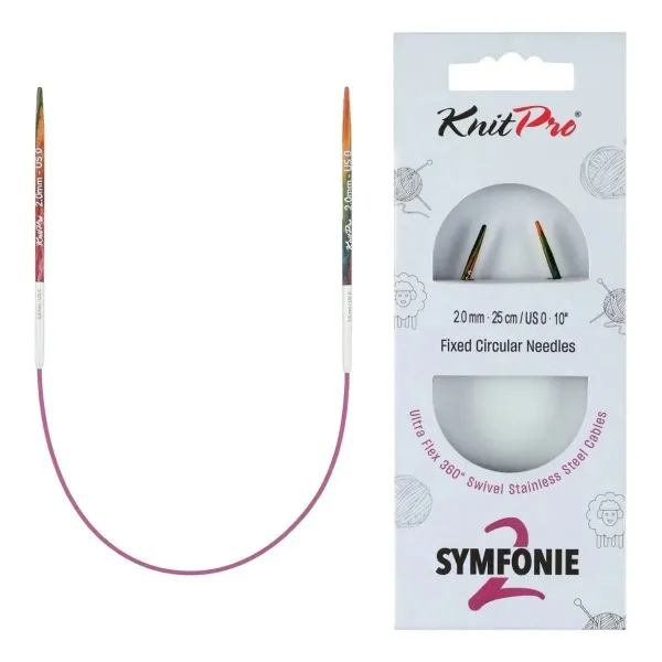 товар Спицы круговые укороченные с поворотным тросиком "Symfonie 2" береза, KnitPro, 550 
