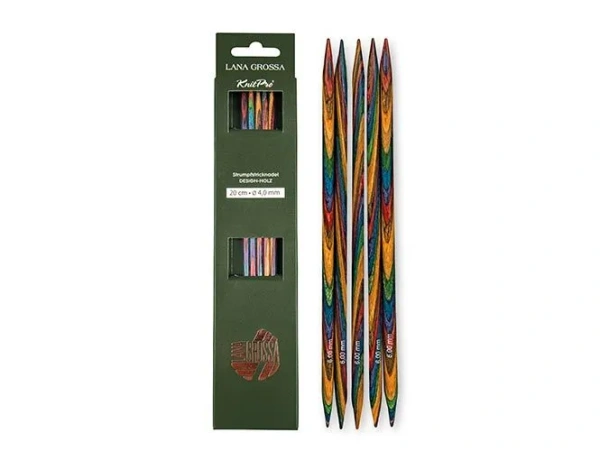 Чулочные спицы, дерево (разноцветное), 20 см (3.50)