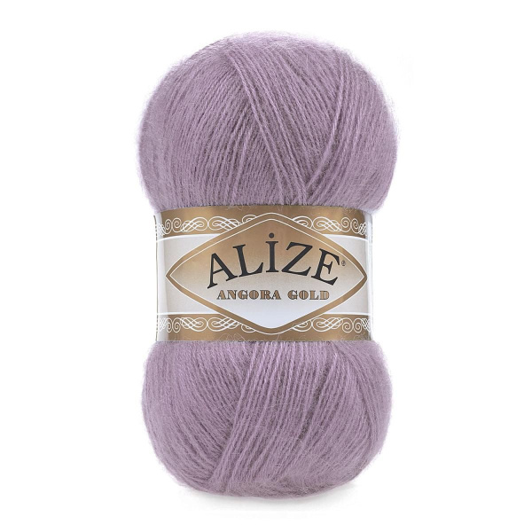 Пряжа для вязания Ализе Angora Gold (20% шерсть, 80% акрил) 5х100г/550м (312 т.лиловый)